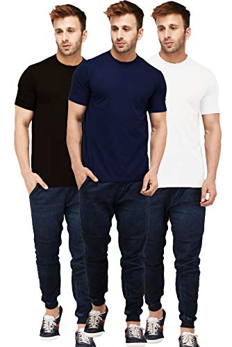 Image of Solid Men Half Sleeve Round Neck T-Shirt (Pack of 3)