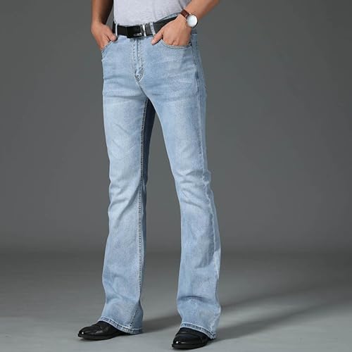 Men's Bell Bottom Jeans Slim Fit Vintage Flared Denim Pants Regular Baggy Wide Leg Rise Slim Leg Jeans 5