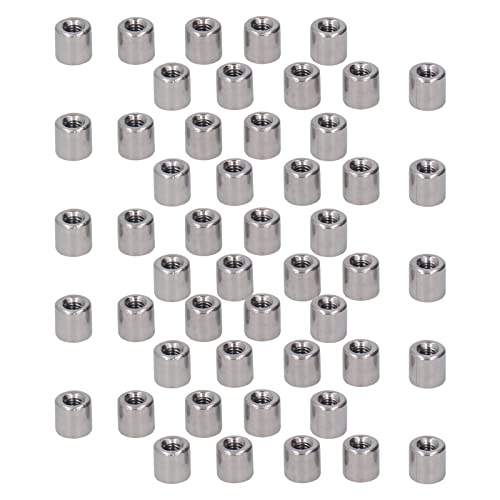 50 PCS M4 Coupling Nut, Stainless Steel Round Connector Nut, Female Threaded Rod Fastener for Industrial Home Usse