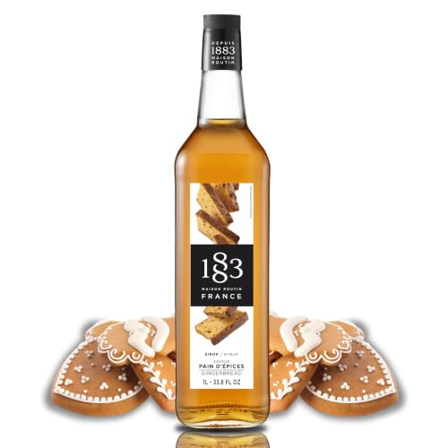 1883 Gingerbread Syrup for Drinks, Made in France, 1 Liter Plastic Bottle