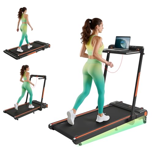 Image of Treadmill with Handle Bar, Electric Walking Pads for Exercising | Treadmill with Incline, Portable Treadmill for Home. Small Walking Pad, Mini Treadmill. 3.5HP, 300LBS, 0.6-8MPH