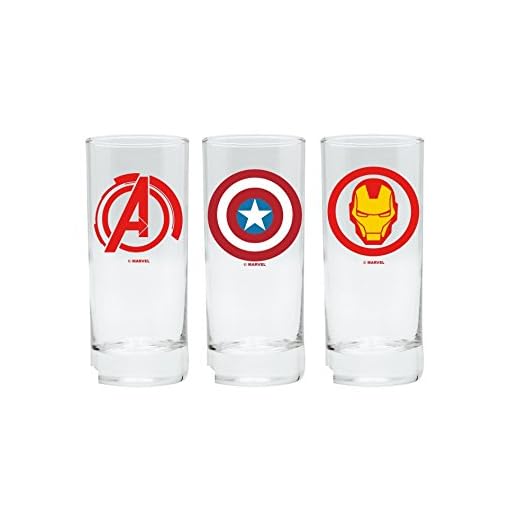 Marvel Comics – Juego de 3 vasos – Avengers – Captain America – Iron Man
