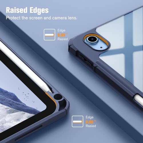 Image of MOCA Case for iPad A16 11th Gen 11 Inch 2025 & iPad 10th Gen 10.9 Inch 2022, Clear Back Cover, TPU Shockproof Frame, Auto Wake Sleep, Slim Transparent Protective Tablet Case (Hibiscus)