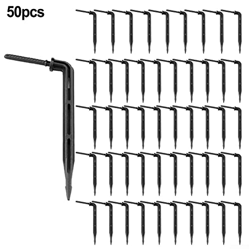 50 Stück Bewässerungs-Tropfer-Sprinkler, 3/5 mm Schlauchpfeil Tropfbewässerung Strahler Mikro-Tropfer-Sprinkler Tropfen