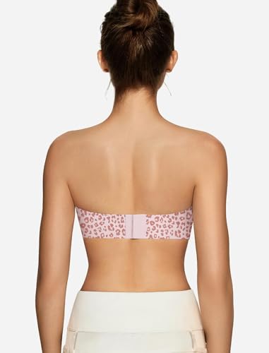 Image of OEAK Womens Strapless Bras Jelly Push Up Bandeau Bra Non Slip Wireless Supportive Padded Bras Seamless Comfortable Tube Bra
