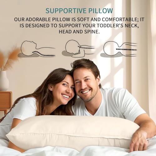 Image of LOFE Adjustable Organic Pillow 20x36 with Organic Cotton Pillowcase &Shell | CPSC and OEKO-TEX Certified, Organic Pillow for Side Sleepers, Neck Pain Relief, Machine Washable, Bedroom&Travel&Couch