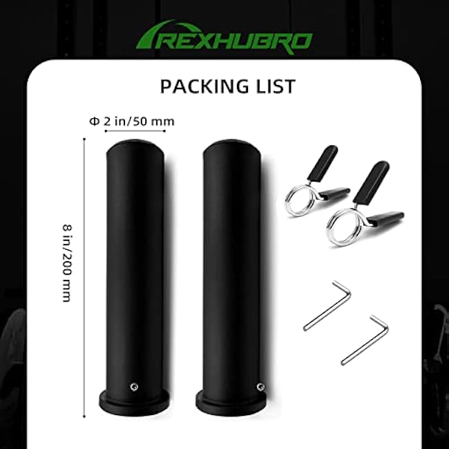 Olympic Adapter Sleeve (2 PCS), Contains 2 Spring Barbell Rings, Olympic Weight Plate Posts, Suitable for 8 ich and 11 inch Standard Barbell