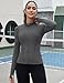 Rapbin Womens Slim Fit Workout Tops Long Sleeve Athletic Track Jacket Collar Golf Shirts Full Zip Yoga Tops Compression Shirts