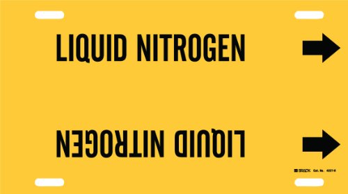 Marqueur de tuyau Brady 4227-H Azote Liquide pour marquage de sécurité jaune