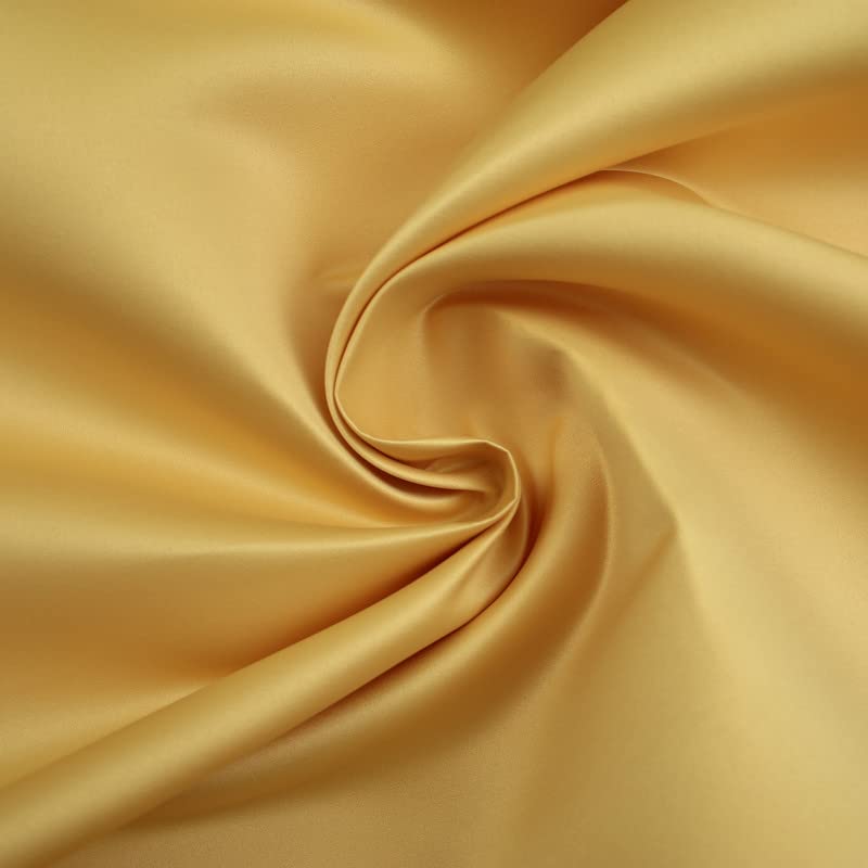 Premium Plain Smooth Heavy Matt Duchess Bridal Satin Fabric Wedding Dress 58" (1 Metre, Pale Honey Gold 7698)