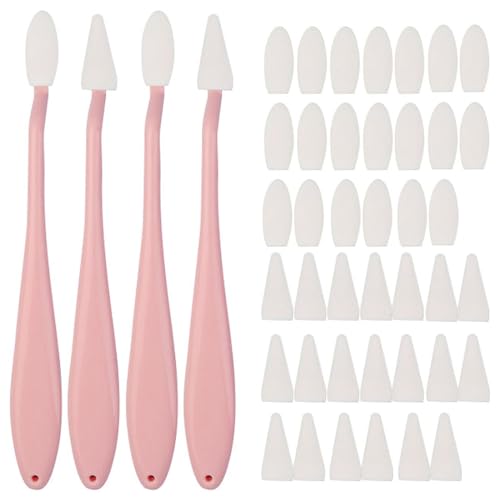 SIRLOMU 4 pièces Gomme à Effacer, Outil Éponge pour Papier à Dessin, Ensemble de Coupe avec 40 Recharges, Fournitures d'Artiste pour Dessin et Esquisse (Rose)