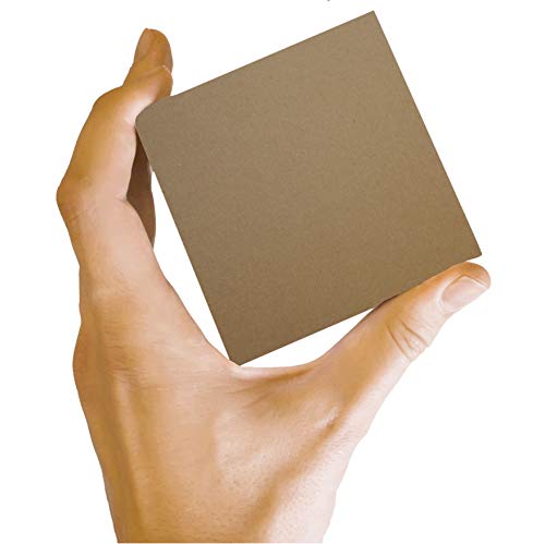 50 Sheets Chipboard 40pt (Point) 4 X 4 Inches Medium Weight Scrapbook Square Size .040 Caliper Thickness Cardboard Craft|Packing Brown Kraft Paper Board