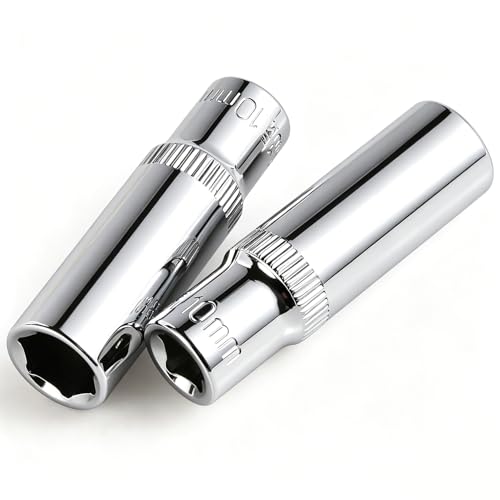 Image of 9-Piece 10mm Deep Sockets, 1 /4-Inch Drive, 6-Point, Corrosion Resistance, Compatible with Standard Ratchet Wrenches and Tools