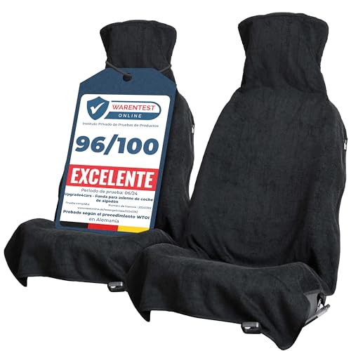 Upgrade4cars 2 x Funda de Asiento Delantero para Coche Anti-Sudor Negro