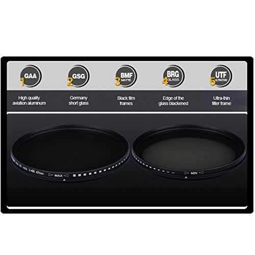 LEDMOMO filtro de lente ajustável de densidade neutra variável ultrafina (62 mm)