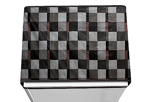 Image of Stylista Refridgerator top Cover Suitable for Samsung RR20A181BU8 /HL, 192 Liter Fridge, Dimension (WXD) 65x111 CM, Chekered Pattern Brown