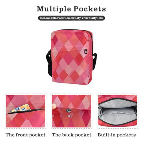 small messenger bag for men Crossbody Bags For Women Croos Body Purses Adjustable Strap for work work - Delicate Hot Pink Red2