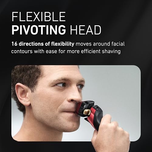 Image of Panasonic ARC5 Electric Razor for Men Face, Wet & Dry Shavers for Men with Foil Shaver, Pop-up Trimmer, Ultra-Fast 5-Blade, Smart Shave Sensor, 16D Flexible Pivoting Head - ES-ALV6HR (Red)