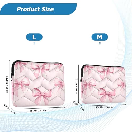 Funda para portátil 13-14 pulgadas rosa con lazos miniatura 2