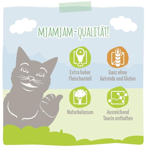 MjAMjAM - Premium Nassfutter für Katzen - Quetschie - Insekt mit saftigem Hühnchen, 6er Pack (6 x 200 g), getreidefrei mit Insektenprotein