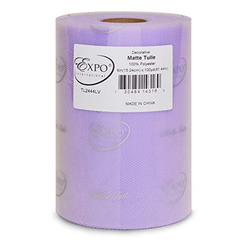 Image of Expo International Decorative Matte Tulle Spool of 6 inch X 100 yards | Lavender