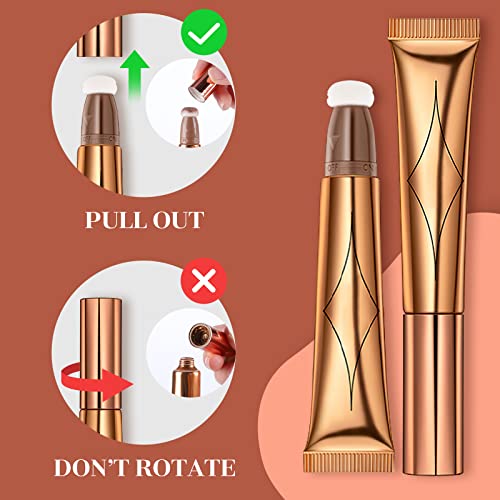 Reddhoon Highlighter Beauty Wand, Liquid Face Highlighter Stick With Cushion Applicator, Long Lasting Smooth Natural Matte Finish, Lightweight Blendable Super Silky Cream Highlighter Stick (06# Highlighter) #TOP1