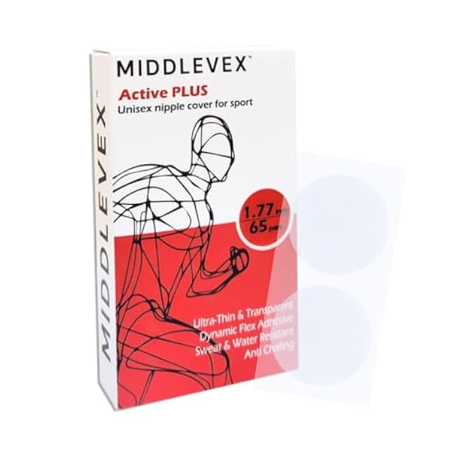 Medium Pack Active PLUS Unisex Sport Nipple Cover - Anti-Chafing Disposable Sweatproof Men Women Sports Workouts