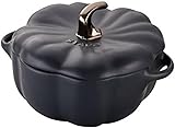 STAUB Ceramic 0.75-qt Petite Ceramic Pumpkin, Oven & Stove Safe up to 572°F, Pumpkin Dish, Ceramic Baking Dish, Candy Dish, Matte Black 0.75-qt Matte Black