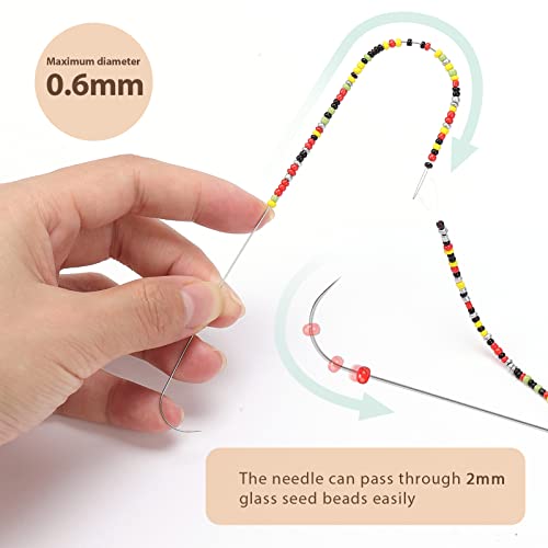 Pp Opount 4 Pieces Large Eye Curved Beading Needles With Handle, 5.3 Inch Stainless Bead Needle For Bead Spinner Loader, Bead Spinner Needles For String Seed Beads Jewelry Making (Patent Protection) #TOP1
