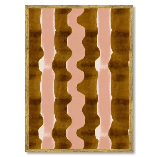 Framed Abstract Wavy Pattern Canvas Print Modern Minimalist Aesthetic poster