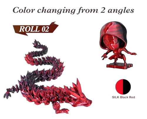 Image of LOVOON Silk PLA Filament 1.75mm, 2KG Bundle 3D Printer Filament, 3D Printing Filament Shiny Change by Angle, Dual Color Black /Red and Blue /Purple, 1KG X 2 Spools