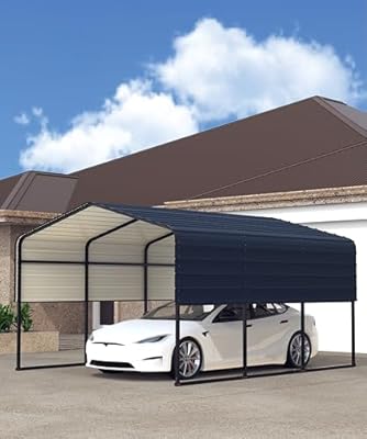 Hipicute Heavy Duty Carport, 13x16 FT Metal Carport Kit, Steel Carports Canopy with Galvanized Steel Frame and Roof, Metal Carport Shelter for Boats, SUVs and Trucks