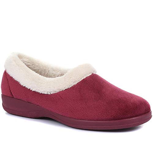 Pavers Womens Full Slipper Burgundy Size 2