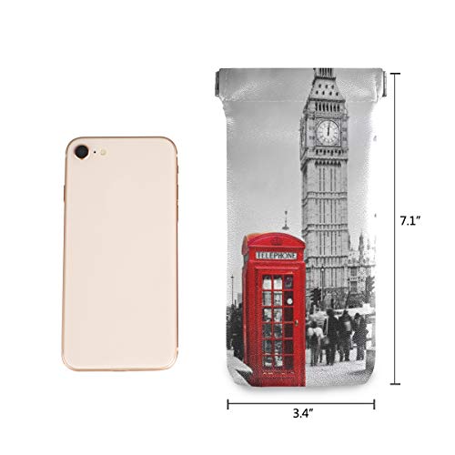 Zzaeo Vintage London Big Ben Red Telephone Booth Sunglasses Pouch Squeeze Top Portable Microfiber Leather Eyeglass Case Accessories For Women Girl #TOP1