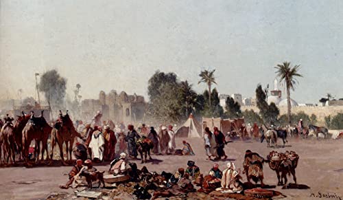 Toile les marchands d'Alberto Pasini aux couleurs d'art vibrantes