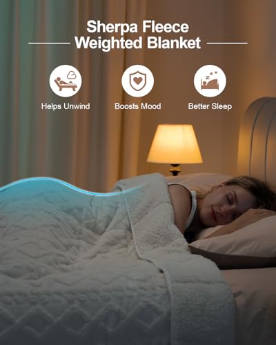 Image of Super Fuzzy Soft Sherpa Fleece Weighted Blanket, 15 lbs Dual Sided Fluffy Heavy Weighted Blankets for Adults - No Bunching with Double Layers of Soft Inner Lining (60 inchx 80 inch, 15 Pounds)