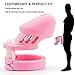 2025 Newly Silica Gel Chastity Device with Catheter Male Cage Chastity Device Male Beginner Cage with Easy in Sweater Pocket 654(Pink)