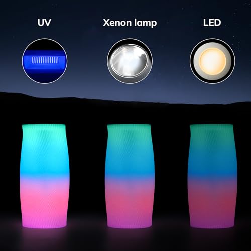 Image of AMOLEN PLA Filament Glow in The Dark, Rainbow 5M Pink, Purple, Green, Blue, Multicolor Fast Change 3D Printer Filament 1.75mm, Best with UV Lamps, 1KG Spool (2.2lbs), Dimensional Accuracy + /- 0.02 mm