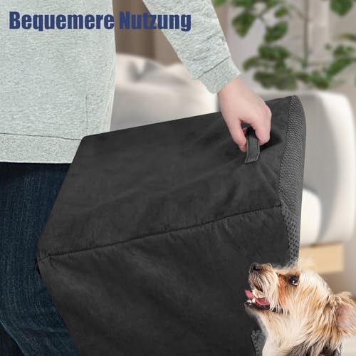Zvonema Hundetreppe, wasserdichte Haustiertreppe, Tragbar Hundetreppe für Kleine Hunde, Hochdichtem Schaumstoff Hunderampe, Abnehmbar Waschbar Katzentreppe, Treppe Hund für Bett Sofa