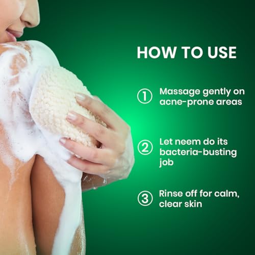 Image of Neem & Tulsi Bathing Ayurvedic Soap Pack of 1 | Anti-Acne & Anti-Bacterial | Herbal Bathing Bar for Clear Skin | handmade Soap 125g for Face & Body soap