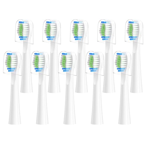 Harobey Replacement Toothbrush Heads 10 Pack Compatible with Bitvae Daily D2 Rechargeable Toothbrush for D2 Toothbrush Heads Refills White
