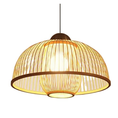 Suspension rotin 40cm pour adoucir l'éclairage de salle à manger