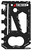 TAC9ER 22-in-1 Credit Card Multitool For Men | Metal Survival Card | Credit Card Knife Wallet Tool | TSA Approved Multitool | Bottle Opener Card