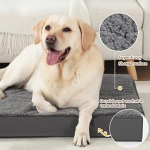 MIHIKK-Large-Dog-Bed-with-Removable-Washable-Cover-Orthopedic-Dog-Crate-Bed-Large-Breed-Waterproof-Pet-Bed-Big-Flat-Dog-Beds-Large-Sized-Dog-Mattress-Dark-Gray36-inch - Cucciolini Doodles   MIHIKK-Large-Dog-Bed-with-Removable-Washable-Cover-Orthopedic-Dog-Crate-Bed-Large-Breed-Waterproof-Pet-Bed-Big-Flat-Dog-Beds-Large-Sized-Dog-Mattress-Dark-Gray36-inch