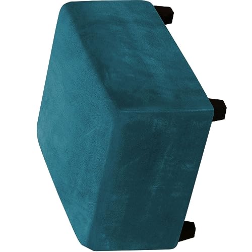 Square Ottoman Cover Beige/Navy Blue Ottoman Slipcover Stretchable Footrest Stool Covers Under Desk (Color : #1, Size : Medium)