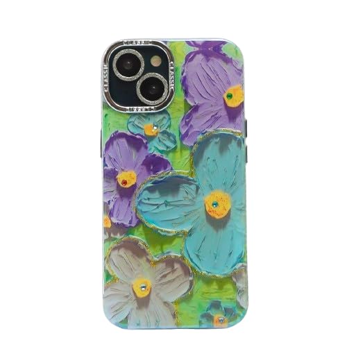 Image of PEEPERLY Back Cover Case for iPhone 15 Pro Scratch Resistant Anti-Slip TPU Shockproof Protective Durable Glitter Dot Lens Floral Aesthetic Case for Girls & Women(Multicolor)