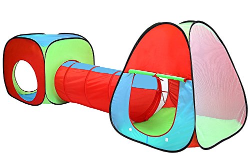 Children's, Kids Pop Up Play Tent and Tunnel Set -Foldable Pop up Kids Toddler Play Tent for Boys, Girls, Indoor Outdoor Use with Tunnel and Ball Pit and Zippered Storage Bag - Red/Blue/Green Children's, Kids Pop Up Play Tent and Tunnel Set -Foldable Pop up Kids Toddler Play Tent for Boys, Girls, Indoor Outdoor Use with Tunnel and Ball Pit and Zippered Storage Bag - Red/Blue/Green