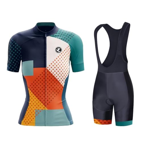 UGLY FROG FBAnv24Hu Conjunto de maillot de ciclismo para mujer de manga corta y culote con acolchado 20D para el asiento, ropa de ciclismo