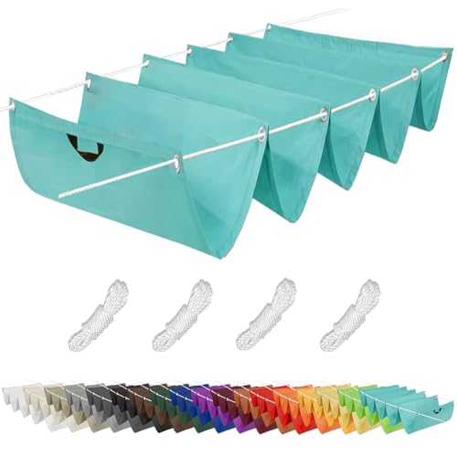 Voile d'ombrage wave rétractable bleu ciel avec œillets protection UV - 2