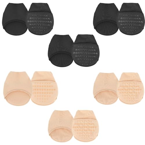 Image of COMNICO 6 Pairs Ball of Foot Cushion Socks, Invisible Non-Skid Toe Topper Liner Socks Women's Toe Cover No Show Half Socks for Heels Dress Shoes